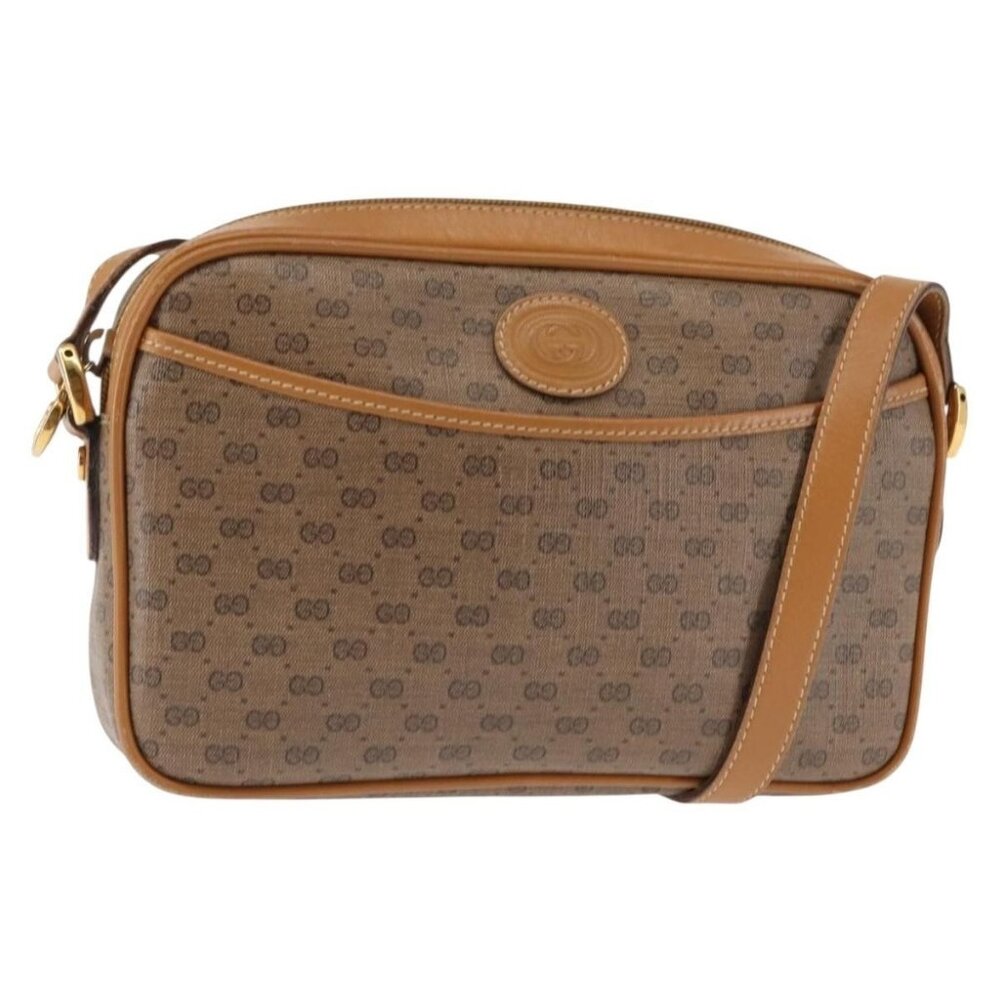Authentic GUCCI Micro GG Supreme Shoulder Bag PVC Beige Gold 007 904 0095